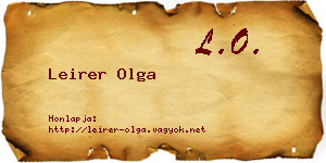Leirer Olga névjegykártya